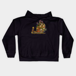 Christmas Sleigh Graffiti Kids Hoodie